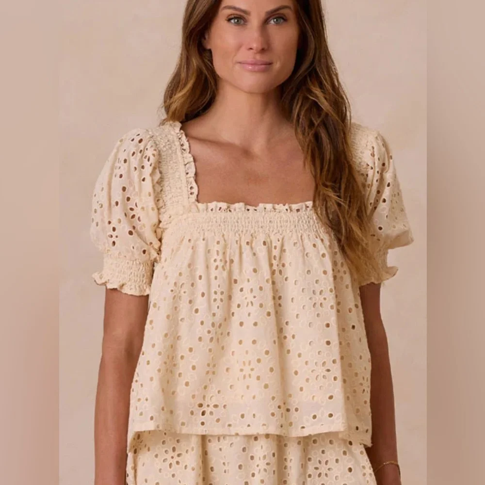 MILAN BLOUSE | NATURAL | Rylee and Cru - Picture 1 of 5